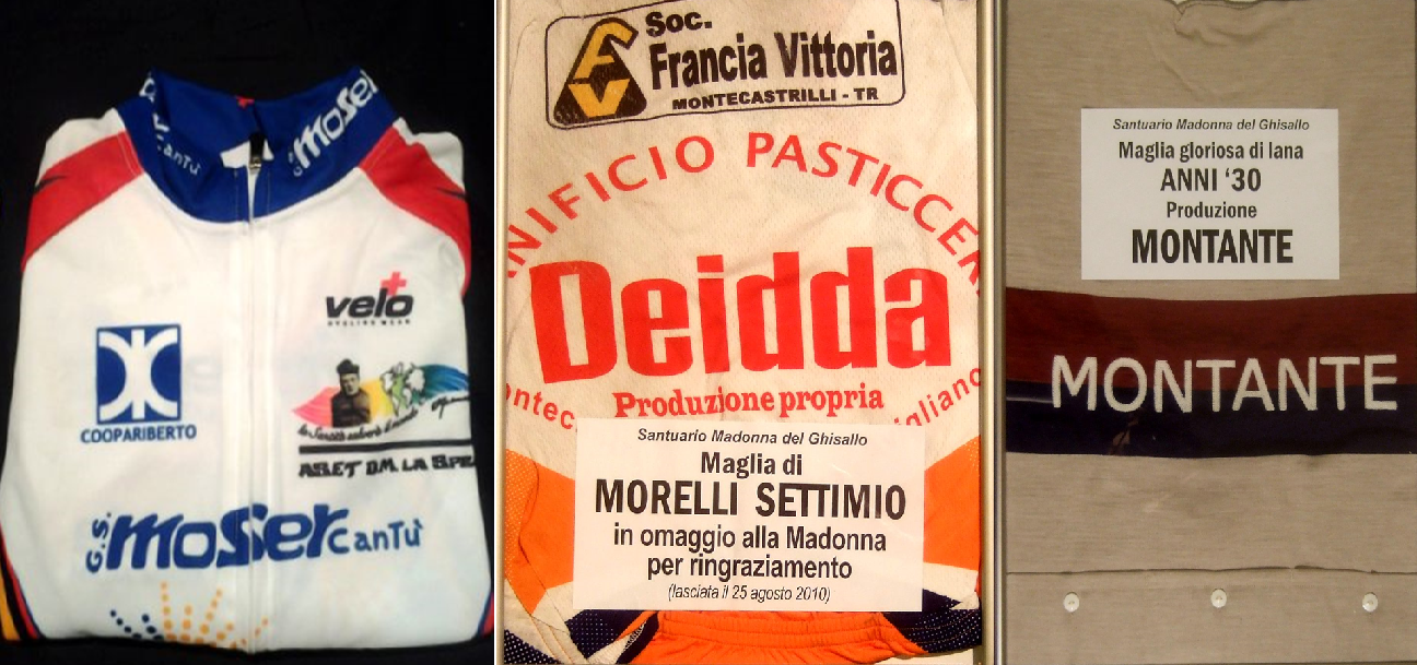 maglie donate al Santuario della Madonna del Ghisallo